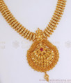 Beautiful Design Gold Plated Necklace Ruby Stone Beads Collections NCKN2997