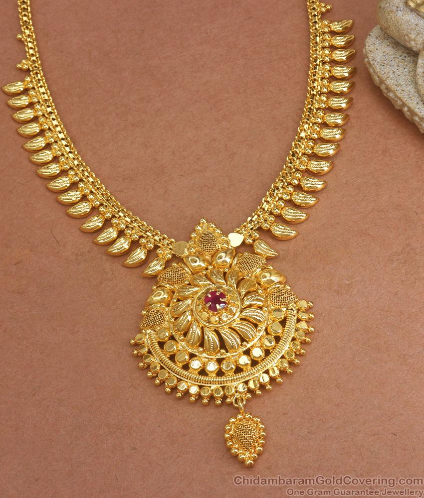 Trendy Gold Imitation Necklace Bridal Wear Collections For Womens NCKN2999
