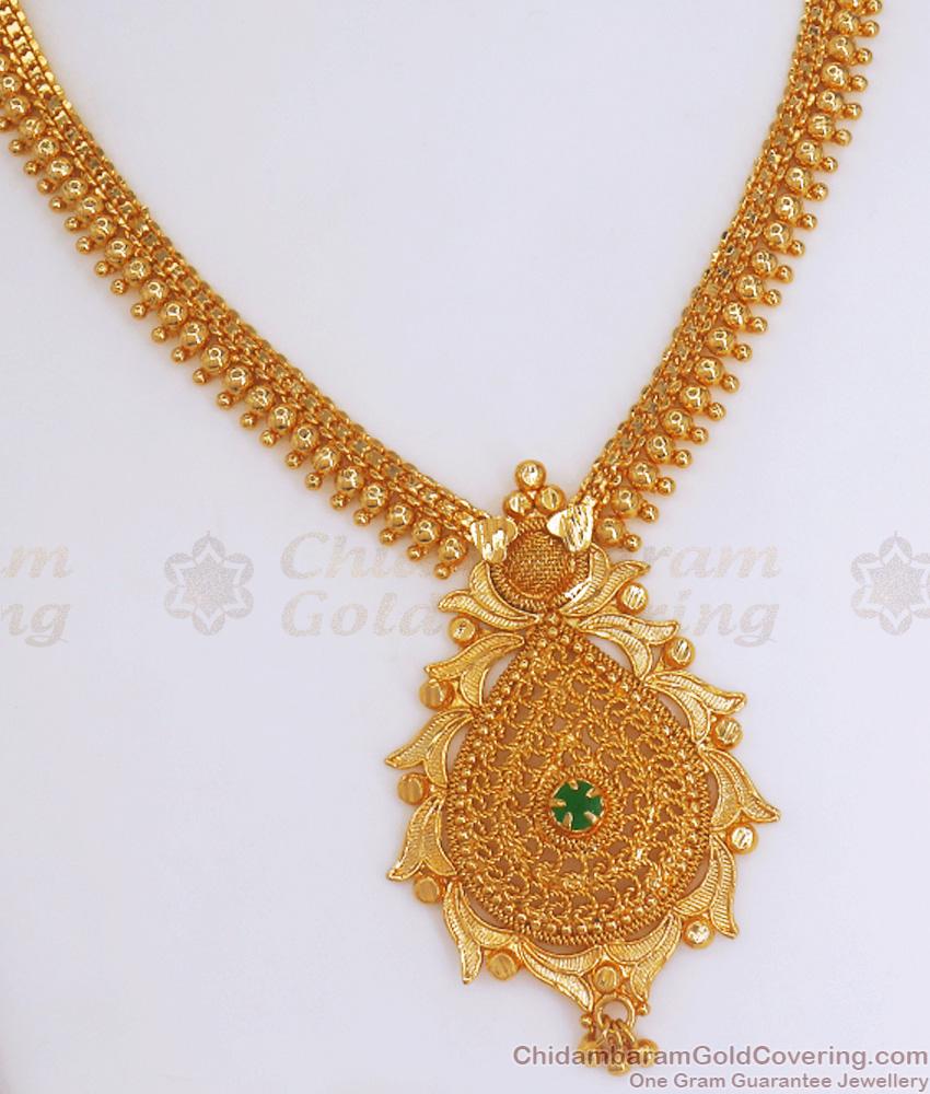 Latest Kerala Emerald Stone Gold Imitation Necklace Designs Shop Online NCKN3002 Latest Kerala Emerald Stone Gold Imitation Necklace Designs Shop Online NCKN3002