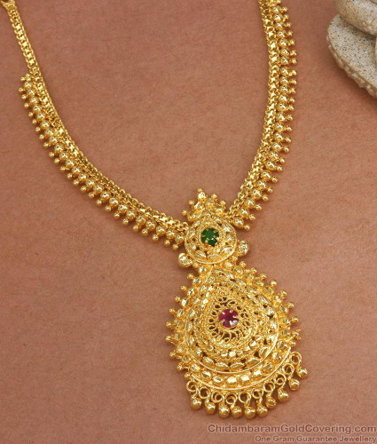 CZ,Emerald Stones With 3 Layer Green Aged Beads Double Flower,Jumka  Earrings Designed Gold Finished Necklace Set Online
