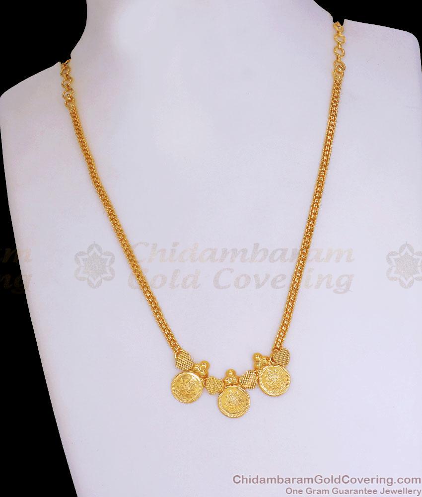 Buy Lakshmi Coin Plain Gold Plated Necklace Shop Online NCKN3006