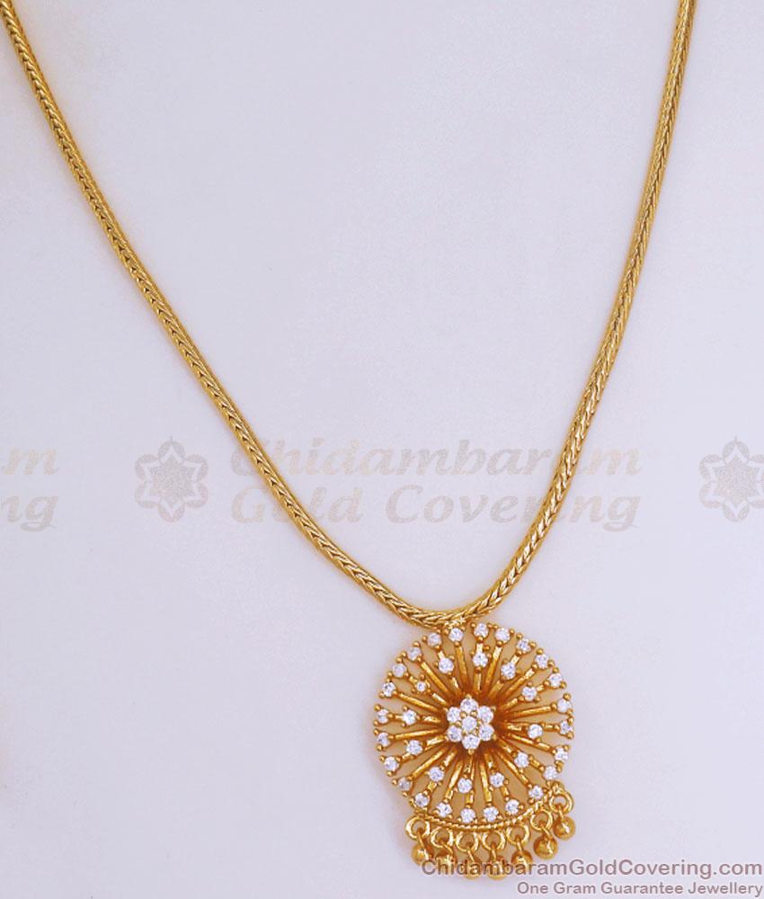 Full White Stone 1 Gram Gold Necklace Floral Designs Shop Online NCKN3010