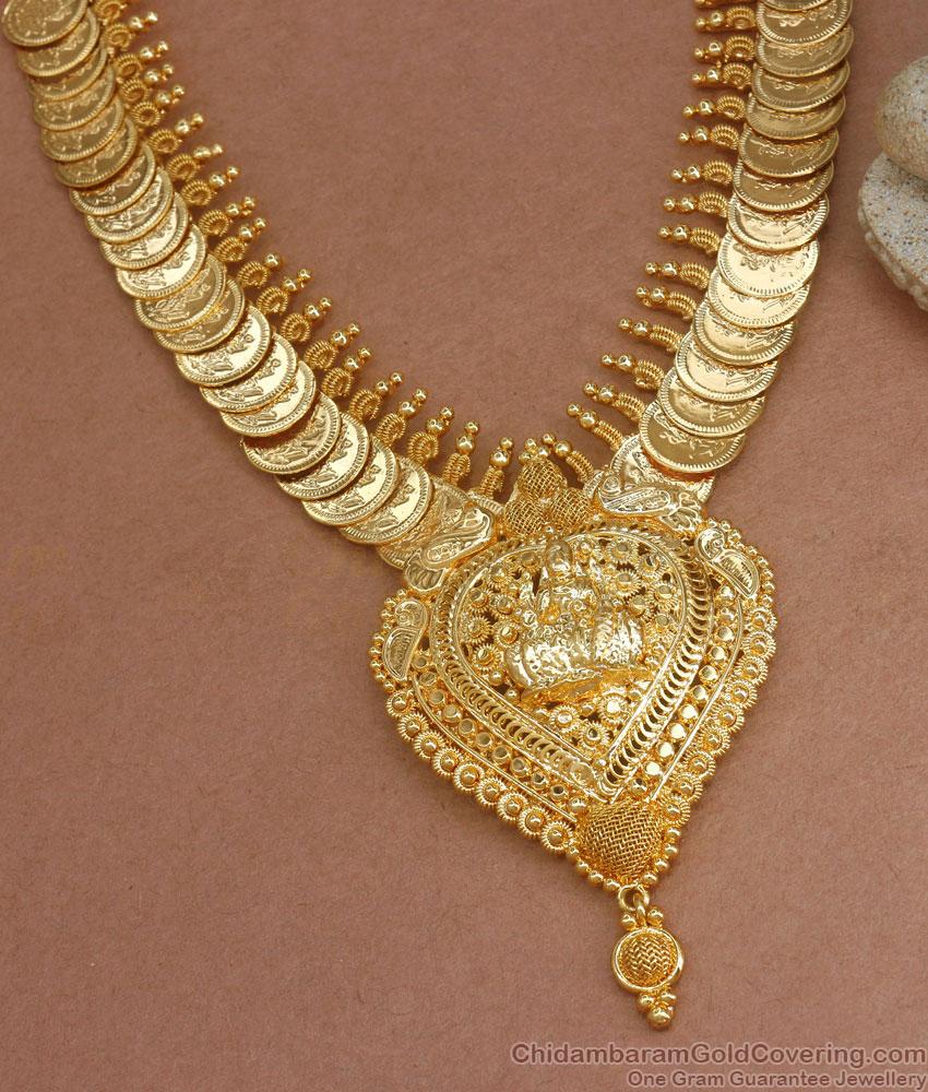 Grand Bridal Gold Plated Necklace Lakshmi Coin Design Imitation Jewelry NCKN3011
