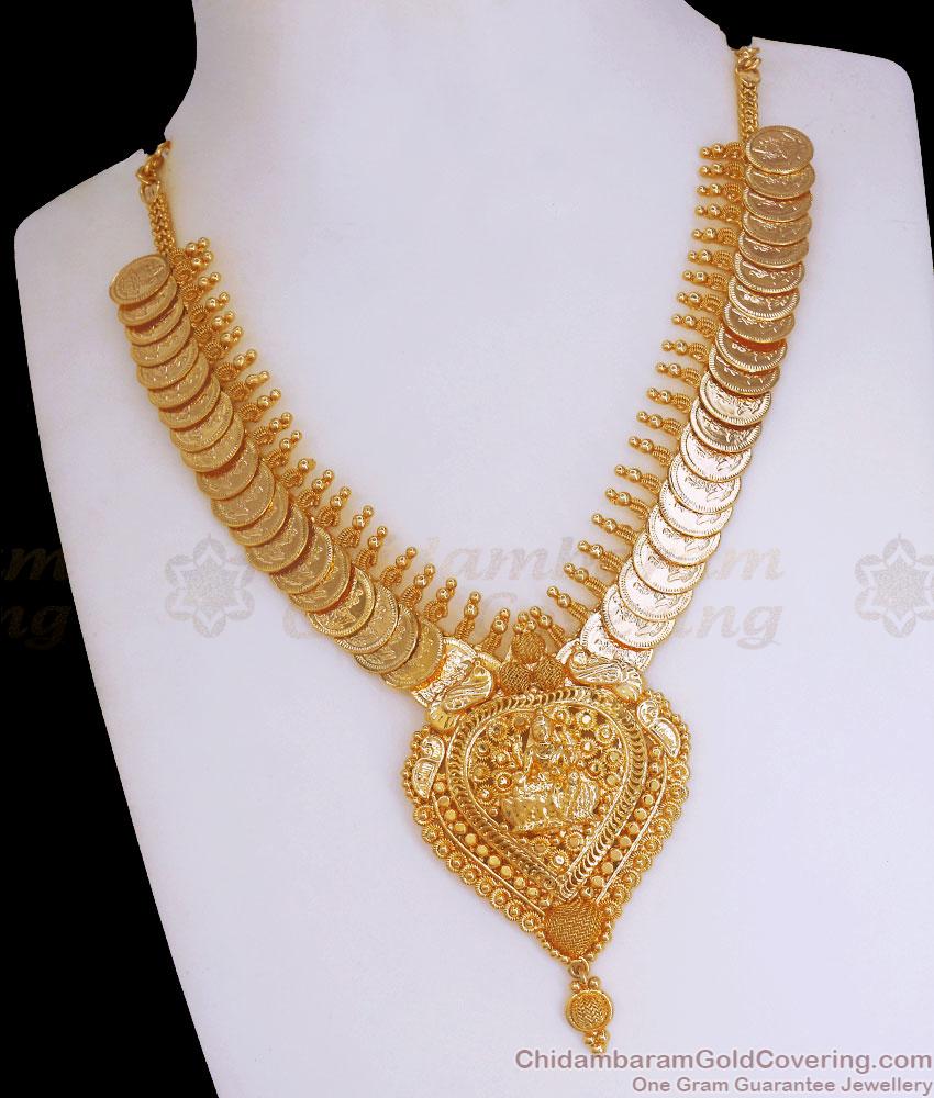 Grand Bridal Gold Plated Necklace Lakshmi Coin Design Imitation Jewelry NCKN3011