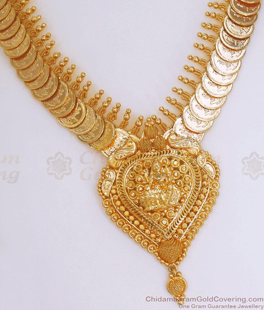 Grand Bridal Gold Plated Necklace Lakshmi Coin Design Imitation Jewelry NCKN3011