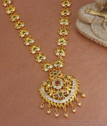 Attractive Multi Stone Gold Plated Necklace Bridal Collections Shop Online NCKN3016