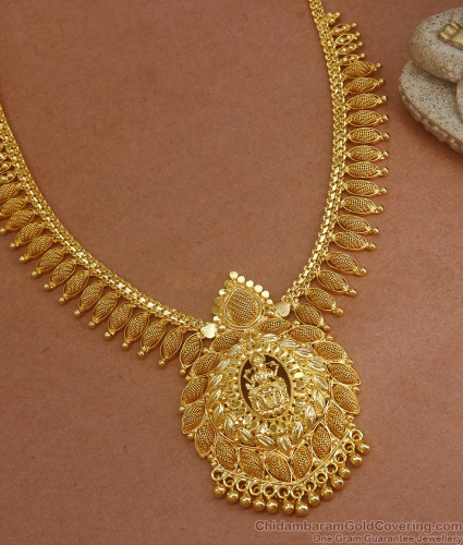 Net Pattern 1 Gram Gold Lakshmi Necklace Shop Online NCKN3021