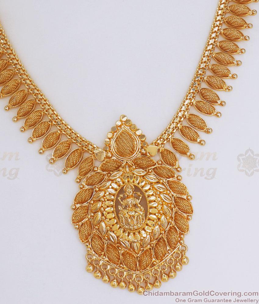 Net Pattern 1 Gram Gold Lakshmi Necklace Shop Online NCKN3021