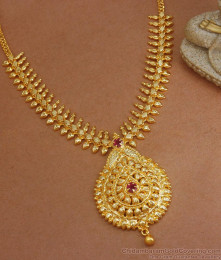 Handmade Pure Gold Tone Necklace Kerala Design Bridal Jewelry NCKN3022 Handmade Pure Gold Tone Necklace Kerala Design Bridal Jewelry NCKN3022