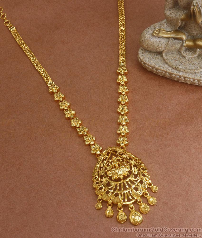 Traditional Gold Plated Necklace Plain Lakshmi Designs NCKN3025