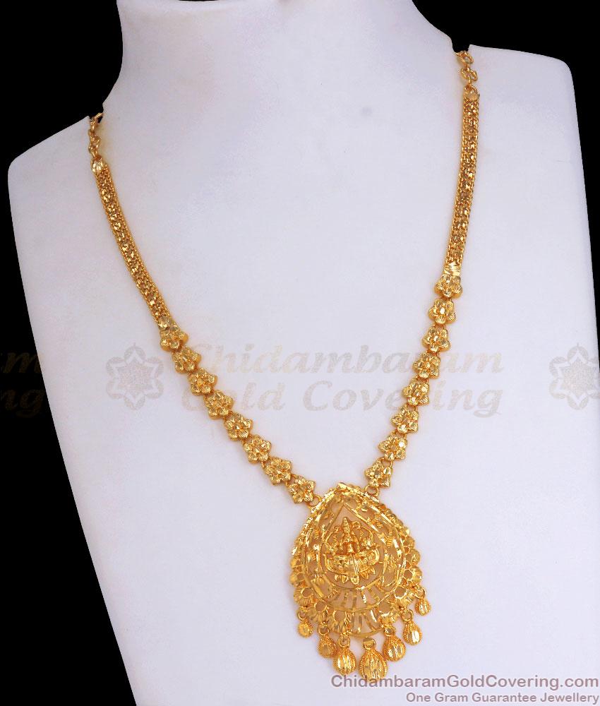 Traditional Gold Plated Necklace Plain Lakshmi Designs NCKN3025