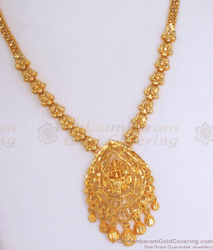 Traditional Gold Plated Necklace Plain Lakshmi Designs NCKN3025