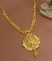 Elegant Ruby Stone Gold Plated Necklace Mullaimottu Design Kerala Bridal Jewelry NCKN3029