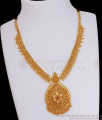 Traditional Gold Plated Necklace Ruby Stone Gold Beads Designs NCKN3033