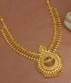 Stylish One Gram Gold Necklace Mullaipoo Kerala Pattern With Ruby Stones NCKN3036