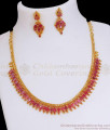 Mullaipoo Ad Ruby Stone Gold Plated Necklace Earrings Combo Shop Online NCKN3037