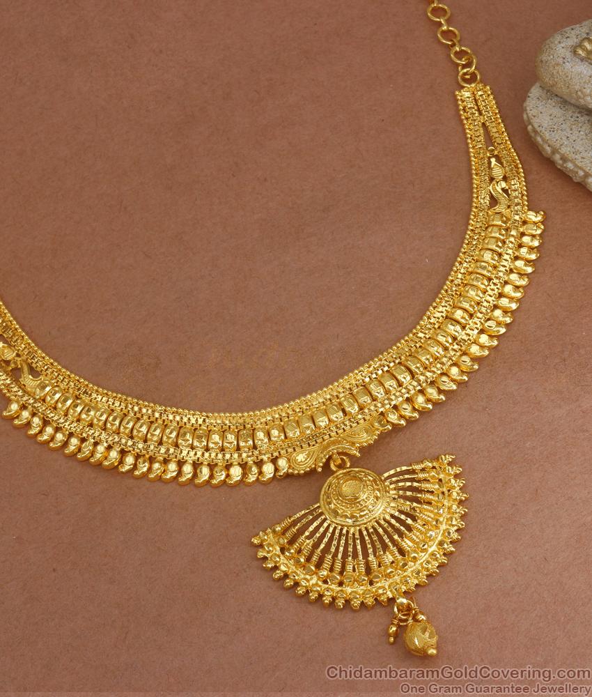 Stylish Two Gram Gold Necklace Chandabali Designs Shop Online NCKN3038