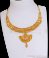 Stylish Two Gram Gold Necklace Chandabali Designs Shop Online NCKN3038