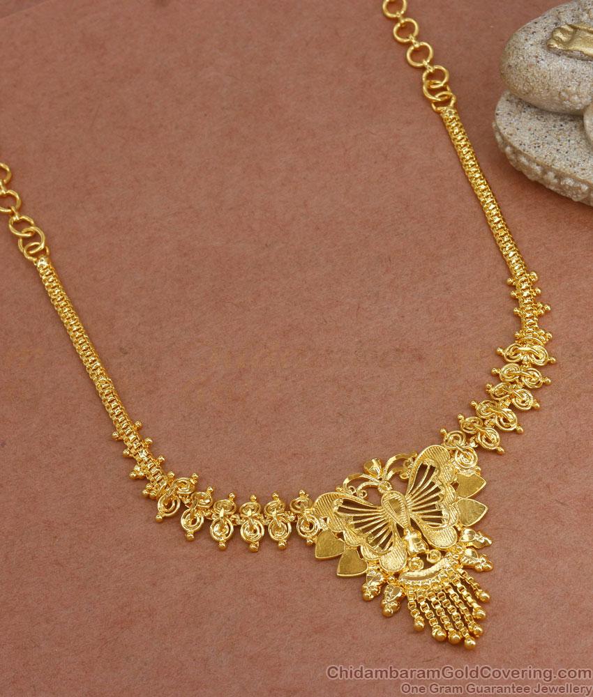 Butterfly Design Gold Imitation Necklace Bridal Collections NCKN3043