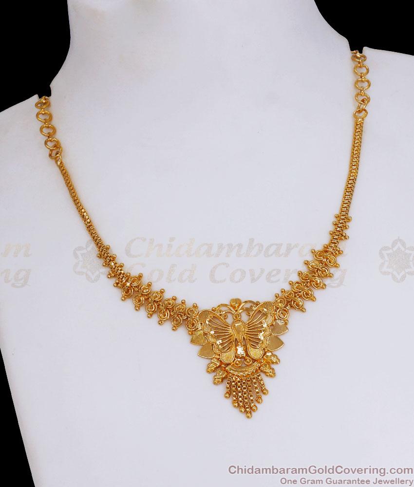 Butterfly Design Gold Imitation Necklace Bridal Collections NCKN3043