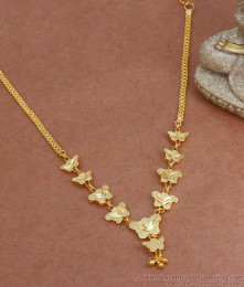 Pure Gold Tone Party Wear Necklace Butterfly Designs NCKN3045 Pure Gold Tone Party Wear Necklace Butterfly Designs NCKN3045