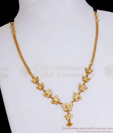Pure Gold Tone Party Wear Necklace Butterfly Designs NCKN3045 Pure Gold Tone Party Wear Necklace Butterfly Designs NCKN3045