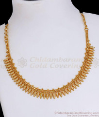 One Gram Gold Necklace Mullaipoo Designs Kerala Pattern NCKN3050 One Gram Gold Necklace Mullaipoo Designs Kerala Pattern NCKN3050