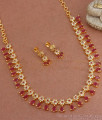 Cz Stone Gold Necklace Earring Combo Designer Jewelry Collections NCKN3056