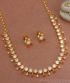 Party Wear Gold Necklace Earring Set Stone Pattern Jewelry NCKN3058