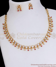 Party Wear Gold Necklace Earring Set Stone Pattern Jewelry NCKN3058 Party Wear Gold Necklace Earring Set Stone Pattern Jewelry NCKN3058