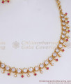 Party Wear Gold Necklace Earring Set Stone Pattern Jewelry NCKN3058