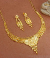  Two Gram Gold Necklace Earring Combo Calcutta Bridal Jewelry Set NCKN3065