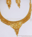  Two Gram Gold Necklace Earring Combo Calcutta Bridal Jewelry Set NCKN3065