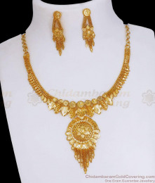 Real Gold Tone Necklace Earring Combo Bridal Forming Designs NCKN3068 Real Gold Tone Necklace Earring Combo Bridal Forming Designs NCKN3068