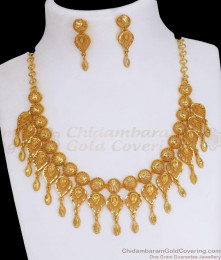 Grand Arabic Design 2 Gram Gold Necklace Earring Combo Set NCKN3071 Grand Arabic Design 2 Gram Gold Necklace Earring Combo Set NCKN3071