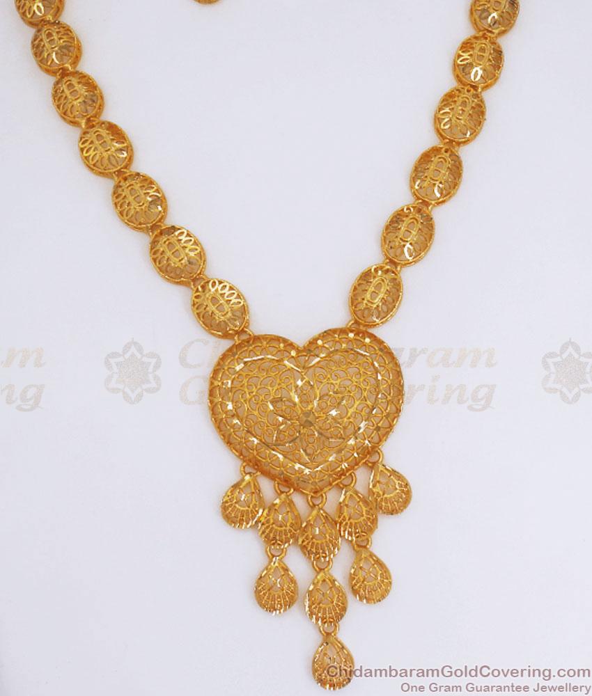 Attractive Forming Gold Necklace Earring Combo Valentine Special Collections NCKN3072