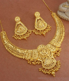 Premium 2 Gram Gold Necklace Earring Forming Bridal Collections Shop Online NCKN3073 Premium 2 Gram Gold Necklace Earring Forming Bridal Collections Shop Online NCKN3073