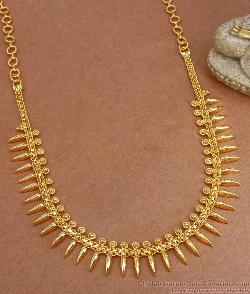 One Gram Gold Kerala Necklace Mullaipoo Designs NCKN3077
