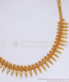 One Gram Gold Kerala Necklace Mullaipoo Designs NCKN3077