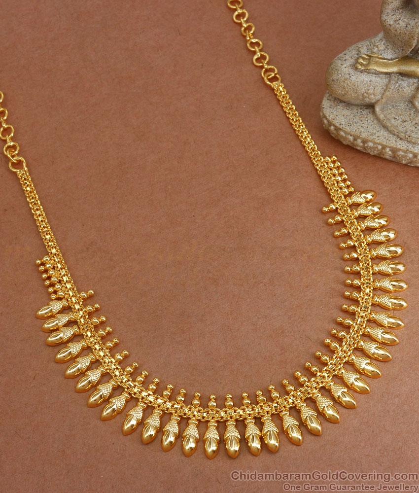 Traditional Kerala Gold Plated Necklace Floral Bridal Collections Shop Online NCKN3081