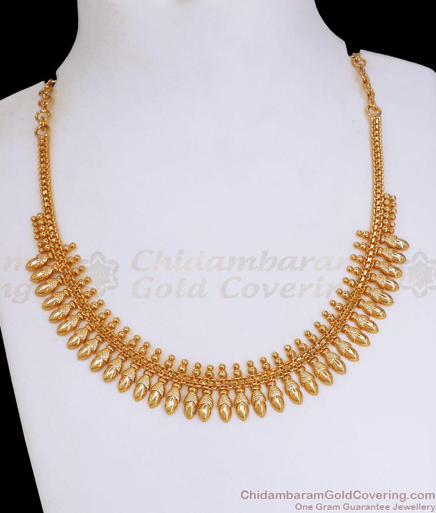 Traditional Kerala Gold Plated Necklace Floral Bridal Collections Shop Online NCKN3081