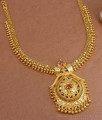 Womens Bridal Gold Plated Necklace Ruby Stone Pattern Shop Online NCKN3083