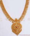 One Gram Gold Necklace Mullaipoo Kerala Bridal Ruby Stone Collections NCKN3085