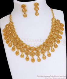 Original 2 Gram Gold Necklace Earring Dubai Bridal Combo Set NCKN3089 Original 2 Gram Gold Necklace Earring Dubai Bridal Combo Set NCKN3089