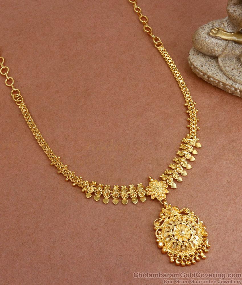 1 Gram Gold Imitation Necklace Floral Designs Shop Online NCKN3092