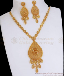 Two Gram Gold Necklace Screw Back Earring Combo Party Wear Collections NCKN3100 Two Gram Gold Necklace Screw Back Earring Combo Party Wear Collections NCKN3100