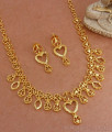 Buy Two Gram Gold Necklace Earring Valentine Special Combo Set NCKN3102