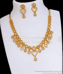 Buy Two Gram Gold Necklace Earring Valentine Special Combo Set NCKN3102 Buy Two Gram Gold Necklace Earring Valentine Special Combo Set NCKN3102