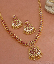 Beautiful Floral Gold Imitation Necklace Earring Combo Kemp Stone Jewelry NCKN3105 Beautiful Floral Gold Imitation Necklace Earring Combo Kemp Stone Jewelry NCKN3105