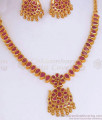 Beautiful Floral Gold Imitation Necklace Earring Combo Kemp Stone Jewelry NCKN3105